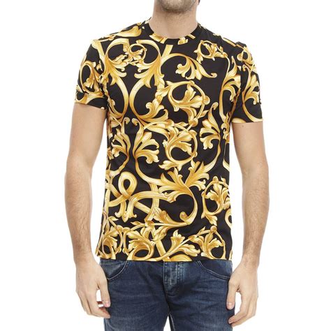 versace long sleeve t shirt gold|Versace t shirt men's sale.